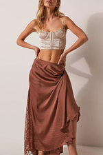 Carica l'immagine nel visualizzatore Galleria, Bustino con ferretto in raso e pizzo Paula