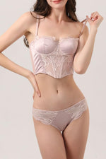 Carica l&#39;immagine nel visualizzatore Galleria, Completo bustier e slip in raso Noelia
