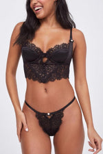 Carica l&#39;immagine nel visualizzatore Galleria, Reggiseno bustier in pizzo Isabela - Nero
