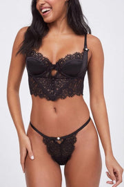 Reggiseno bustier in pizzo Isabela - Nero