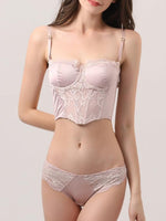 Carica l&#39;immagine nel visualizzatore Galleria, Completo bustier e slip in raso Noelia
