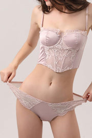 Completo bustier e slip in raso Noelia