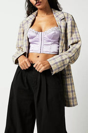 Bustino con ferretto in raso e pizzo Rocio