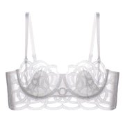 Reggiseno a balconcino in pizzo e mesh Claudia