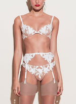 Load image into Gallery viewer, Rosie Lace Brazilian Mesh Thong White

