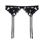 Carica l&#39;immagine nel visualizzatore Galleria, Rosie suspender in pizzo e mesh nero
