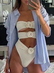 Costume intero a fascia floreale Darcy