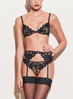 Carica l&#39;immagine nel visualizzatore Galleria, Reggiseno con ferretto Rosie Mesh &amp; Lace Nero
